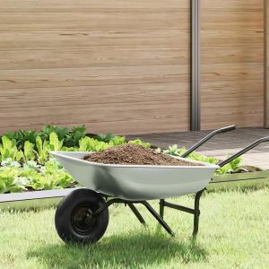 vidaXL Remplacement du plateau de brouette Argent&eacute; 80 x 60 x 25 cm - Neuf