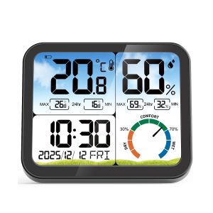SUBZONAL-Thermom&egrave;tre hygrom&egrave;tre num&eacute;rique d'int&eacute;rieur - Affichage extra large 5,8"" - Humidim&egrave;tre pr&eacute;cis - Calibrage, enregistrement max/min, confort, contre-jour, date - Neuf