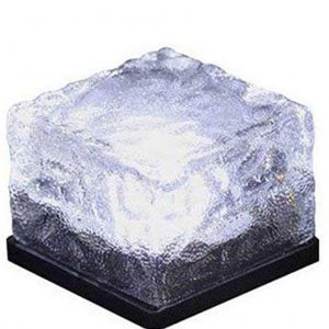 Lampe Solaire En Forme De Brique De Verre, Glacon Solaire A Led, Lampe Decorative En Forme De Brique De Verre, Pour Jardin, Cour - Neuf