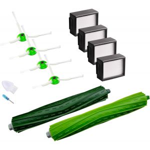Accessoires de Rechange pour iRobot Roomba e5 e5154 e6 i7 i7+ i7156 i1 i1152 i3 + i3152 i4 i5 i8 Jeu de brosses principales,filtres HEPA X4,brosses latérales X4 pièces de Rechange - Neuf