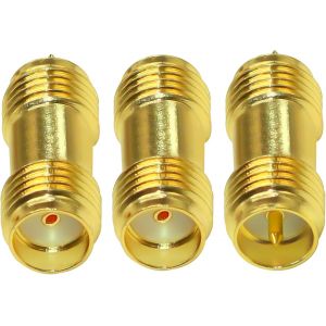 Adaptateur de Baril de Coupleur SMA Femelle à RP-SMA Femelle-Kit de Connecteur RF Convertisseur pour Antenne Radio (Pack de 3) - Neuf