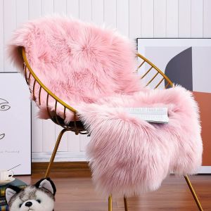 Peau de Mouton synth&eacute;tique,Cozy Sensation comme v&eacute;ritable Laine Tapis en Fourrure synth&eacute;tique, Man-Made Luxe Laine Tapis de Canap&eacute; Coussin (Blanc, 60 x 90 cm) - Neuf