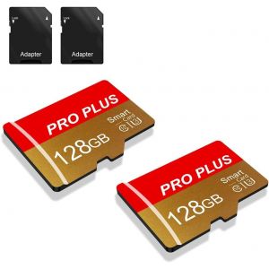 KALANKA-Lot de 2 Carte Mémoire 128 Go avec Adaptateur, Carte Mémoire TF Haute Vitesse, UHS-I, A1, C10, Carte TF pour Tablette/Téléphone/Appareil Photo/Autoradio/Enregistreur de Conduite (TF162 128 Go - Neuf