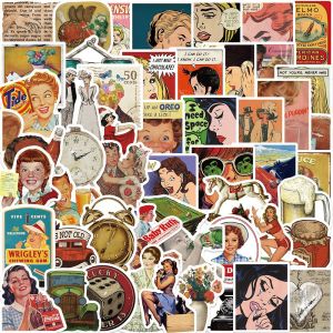 Lot De 52 Autocollants Graffiti Vintage Pour Ordinateur Portable, Voiture, Moto, Vélo, Casque, Skateboard, Guitare, Bouteille D'eau, Décoration Cool, Cadeaux - Neuf