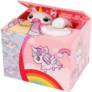 Tirelire chat avec mot de passe (adorable licorne) - Tirelire électronique - Coffre-fort - Tirelire panda - avec verrouillage vocal - Neuf