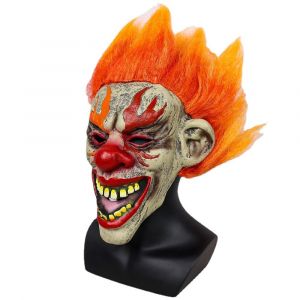 Halloween Effrayant Mal Masque De Clown De L'Horreur Face À Costume De Montrer Les Accessoires De La Flamme D'Halloween Masque De Clown Drôle Bar Partie Montre Lat Décoration - Neuf
