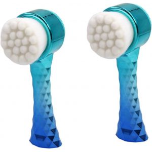 Sjzg-2pi&egrave;ces Brosse De Nettoyage Manuelle Pour Visage Outil De Soin Peau Portable Et Ergonomique Accessoire De Beaut&eacute; Pratique Pour Femmes D&eacute;grad&eacute; Bleu - Neuf
