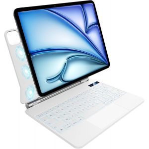 Clavier Pour Ipad Air 11 Pouces(M3 2025/M2 2024),Air 5e/4e G&eacute;n&eacute;ration Et Ipad Pro 11"" (4e, 3e, 2e, 1re G&eacute;n&eacute;ration),R&eacute;tro&eacute;clairage,Pav&eacute; Tactile Multi-Touch,Design Magn&eacute;tique Flottant,Azerty,B[Z20] - Neuf