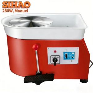 Tour De Potier-Sihao-Diam&egrave;tre 25 Cm, 280w - Tour De Potier Manual - Amovible Et Portable - Outils De Sculpture En C&eacute;ramique Inclus - Orange - Neuf