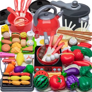 ERYI-Accessoire Cuisine Enfant, Jouet De Jeu De Rôle De Chef Pour Enfants, Pots Et Casseroles Jouet, Jeu De Rôle De Chef Adapté Aux Garçons Et Auxfilles Âgés De 3 4 5 6 7 8 Ans (74 Pcs) - Neuf