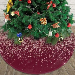 Jupe de sapin de No&euml;l, 76 cm, bordeaux, or rose, rose poudr&eacute; paillet&eacute;, pour d&eacute;corations et ornements de No&euml;l - Neuf