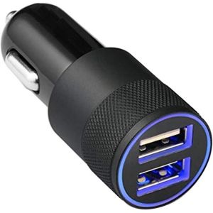 Chargeur Voiture/Camion Allume-Cigare Usb - Double Port Usb 5v / 4.8a / 24w Chargeur De Voiture Compatible Avec Iphone Séries 16/15 / 14/13, Samsung Galaxy S24 / S23 / S22 / S21 - Noir.[F3989] - Neuf