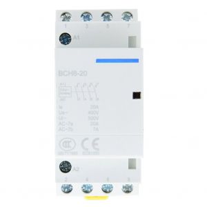 Contacteur CA domestique 4P 4NO 20A montage sur rail DIN (220 V/230 V) - Neuf