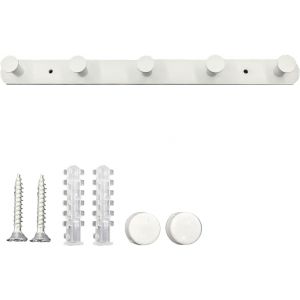 Patere Blanche,Crochet Adhesif Mural Blanc,Porte Manteau Mural Design,Patere Mural 6 Crochets,Pour Serviettes De Bain,Les Vêtements De Chambre,Serviettes De Cuisine - Neuf