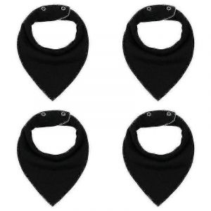 Bavoirs Bandana Bave Pour Baver Et Dentition Lot De 4 Tout Noir - Neuf