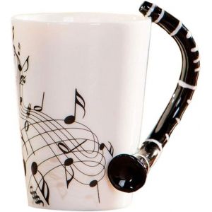 Tasse De Musique Clarinette En Ceramique, Tasse Eau Pour Cafe, The Ou Lait, Solide Et Reutilisable, Noir - Neuf