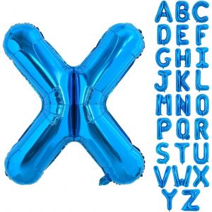Grand Ballon Bleu X - Letter De 40 Pouces Grand Ballon H&eacute;lium, Feuille D'Aluminium Film Polyester Grand Ballon Lettre F&ecirc;te D'Anniversaire Anniversaire Articles D&eacute;coratifs Pour La Saint - Valentin - Neuf