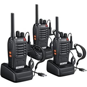 3Pcs Talkie-Walkie Longue Distance Avec Casque Talkie-Walkie Professionnel 16 Canaux 1500Mah Avec Chargeur Usb Prend En Charge Vox Pour Survivre Dans La Campagne Cycliste - Neuf