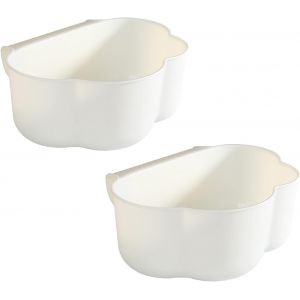 Lot De 2 Bacs &Agrave; D&eacute;chets Suspendus Pour Armoire De Cuisine - Pour Rangement Des D&eacute;chets M&eacute;nagers - Blanc - Neuf