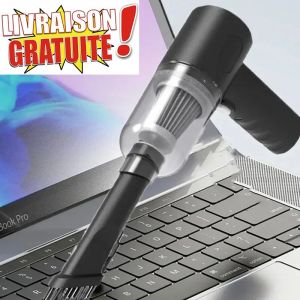 Mini Aspirateur Sans Fil Puissant USB Rechargeable 2en1 Aspiration & Soufflage Nettoyage Clavier Voiture Maison Filtre HEPA Lavable - Neuf