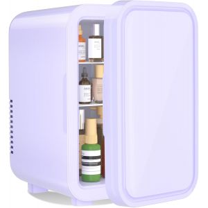Mini r&eacute;frig&eacute;rateur YASHE 6L/8 canettes, r&eacute;frig&eacute;rateur thermo&eacute;lectrique portable AC/DC 220-240 V, pour chambre, soins de la peau, boissons, bureau, dortoir, voiture, violet, compact et pratique - Neuf