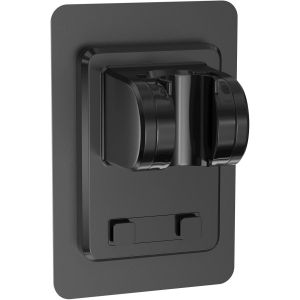 KAL-Support Pommeau De Douche Avec 2 Crochets, Support Douche Sans Percage, Porte Pommeau De Douche Installation Facile, Support De Douchette Universel Angle Réglable Pour Salle Bain (Noir) - Neuf