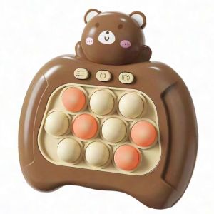 Console de jeu à bulles pour enfants ¿ Jeu de taupe portable à 4 modes pour l'entraînement à la réaction et la réduction du stress-Brun - Neuf