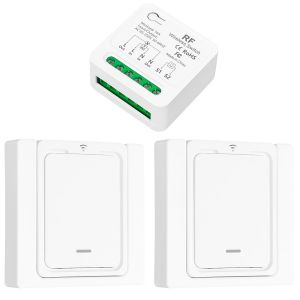 Kit Interrupteurs Sans Fil,Fonctionne Avec Un Interrupteur Mural,Portée De Contrôle Jusqu'à 100 M Pour Lampes D'intérieur Ampoules LED,Récepteur Relais AC220 V 2000 W(2 À 1) - Neuf
