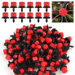 Lot de 200 goutteurs d'arrosage réglables 1/4"", micro-gouttes 360° pour système d'arrosage de jardin, arroseurs anti-obstruction pour tuyaux de 4 mm/7 mm, rouge - Neuf