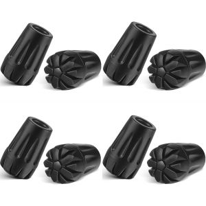 Lot De 8 Tampons En Caoutchouc Pour B&acirc;tons De Marche Nordique Et Trekking-Rechange Pour Asphalte,Gravier Et Montagne&iquest;A,B&iquest;.[Q200] - Neuf
