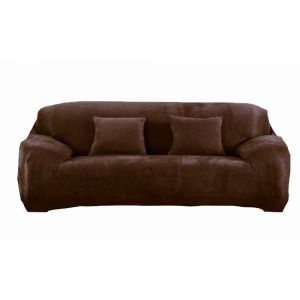 Housse de canap&eacute; extensible &eacute;lastique quatre places, housse de protection antid&eacute;rapante avec articles en mousse - Neuf