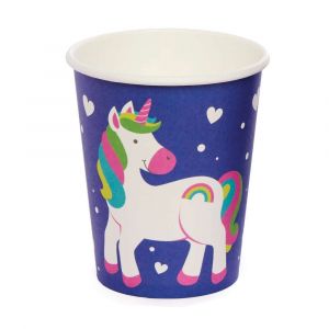 Gobelets Enfants en Carton motif Licorne - Lot de 10, Decoration Anniversaire Enfant (FC973), Gobelets en Papier - Neuf
