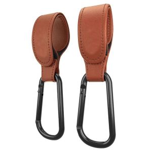 Lot De 2 Crochets De Poussette En Cuir Pu Pour Poignée De Siège Enfant, Crochet Portable H - Neuf
