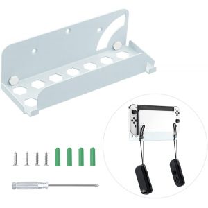 Support Mural Switch Support Dock Switch Mural pour NS Switch OLED, Support de Montage Mural Manette Switch Joycon avec Jeu de Vis de Montage pour NS Switch/OLED Pas Switch 2 - Blanc - Neuf
