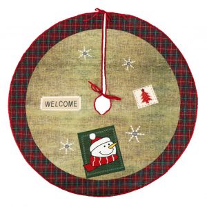 Jupe De Sapin D&eacute;corative En Polaire Color&eacute;e Et Ouverte, Motif P&egrave;re No&euml;l, Pour No&euml;l Et Les F&ecirc;tes. - Neuf