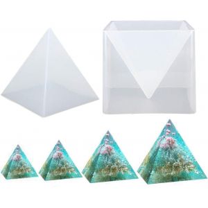 Pyramide Moule En Silicone 15 Cm Diy Ornement D&eacute;coration Moule &Eacute;poxy Couleur Cr&egrave;me Fleur S&eacute;ch&eacute;e Moule Transparent - Neuf