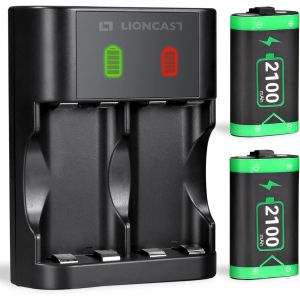 Batterie pour Xbox Controller (2 Batteries),Batterie Rechargeable Xbox Controller,Station de Charge de Batterie avec indicateur LED,Xbox Series S & Xbox Series X Batterie du contr&ocirc;leur - Neuf