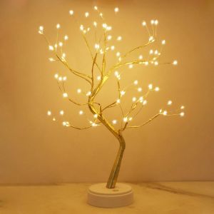 Arbre Lumineux Led, Arbre Lumineux Blanc Chaud, Lampe Arbre Lumineux Branches R&eacute;glables, 108 Led, Pour La D&eacute;coration De F&ecirc;te De Mariage, Alimentation Par Usb/Batterie - Neuf
