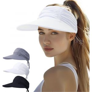 Asas-Casquette Femme Visiere Casquette Anti Uv Casquette Visière Large Bord Réglable Séchage Rapide Visière Chapeau De Soleil Léger - Neuf
