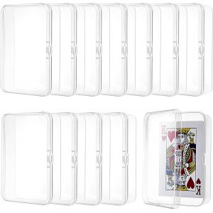 Kalanka-18 Pièces Boîte À Cartes À Jouer, Boite Plastique Transparente (10,5 X 7,5 X 2,5 Cm), Petite Boîte De Rangement Adaptée Aux Cartes Bancaires, Cartes De Visite, Cartes De Jeu - Neuf