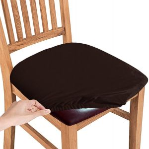 (Café Noir, Lot De 4) Housses De Chaise En Velours, Housses De Coussin De Siège Lavables Et Amovibles, Housses De Chaise Pour Salle À Manger, Cuisine, Bureau - Neuf