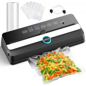 Machine &Agrave; Emballer Sous Vide, Machine Automatique Pour Aliments Avec Cutter Int&eacute;gr&eacute;, Kit De D&eacute;marrage, Voyants Led, Facile &Agrave; Nettoyer, Modes Alimentaires Secs Et Humides, Design Compact (Noir) - Neuf