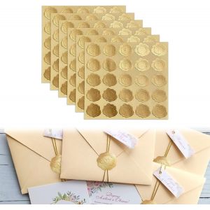 Autocollants De Sceaux D'enveloppe De Coeur,Personnalis&eacute;s Autocollants D'invitations De Mariage &Eacute;tiquettes De Sceaux De Relief Auto-Adh&eacute;sives Pour Des Faveurs Invitation,Stickers Mariage,150 Pc,Or - Neuf