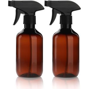 MEVRONISSHOP-2 Pi&egrave;ces 300ml Flacons Pulv&eacute;risateurs &agrave; Main Eau Vaporisateur Spray Vide R&eacute;utilisable Plastique Bouteille pour Plante Nettoyage Jardinage Cheveux (Marron) - Neuf