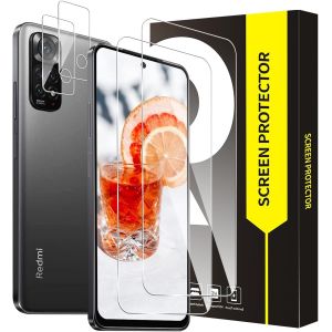 Kal-Lot De 2 + 2 Films De Protection D'écran En Verre Blindé Pour Xiaomi Redmi Note 11/11s 5g, Bord Rond 2,5d + Film De Lentille, Dureté 9h, Résistant Aux Chocs, Hd Transparent, Sans Bulles - Neuf