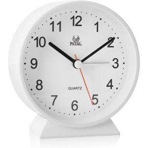KAL-Petit Réveil Analogique De Chevet Avec Veilleuse Pour Bureau, Chambre À Coucher, École, Voyage, Sommeil Lourd, Super Silencieux, Sans Tic-Tac, Horloge De Bureau Ronde En Métal, Alimentée Par Pile - Neuf