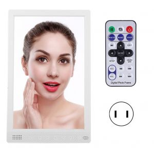 XCLT-1080T Cadre photo numerique vertical 10 pouces IPS HD, calendrier, horloge, appareil publicitaire, AC110-240 V, blanc, prise US - Neuf