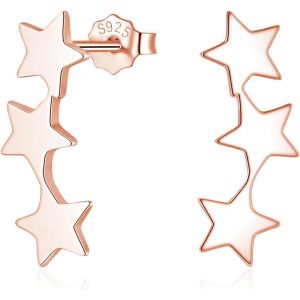 Kal-Boucles D'oreilles En Argent Sterling 925 Pour Femme - Hypoallerg&eacute;niques - En Argent 925 - Pour Cartilage - Dormir - Petites &Eacute;toiles - Pour Fille - Neuf