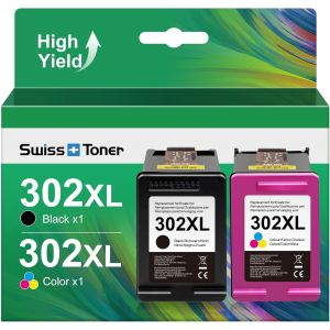 ERYI-Compatible Pour Hp 302Xl 302 Xl Recyclé Cartouches D'Encre Pour Hp Envy 4525 4520 4522 4524 4520 Officejet 3833 3830 3834 3832 4650 4654 Deskjet 3630 2130 1110 ¿2-Pack - Neuf