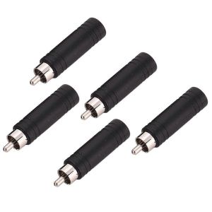 5x Convertisseur de c&acirc;ble adaptateur audio mono femelle vers prise RCA m&acirc;le - Neuf